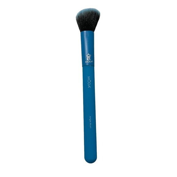 Moda Pro New Neon Blue Vegan & Cruelty Free Angle Contour & Blush Makeup Brush - Picture 2 of 6